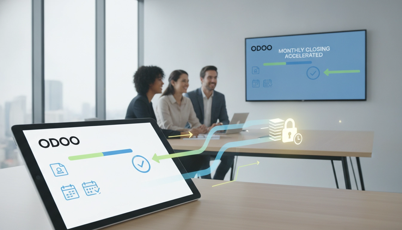 Interface de gestion pour accélérer clôture mensuelle notes frais Odoo