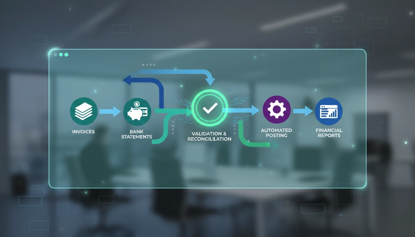 Schéma d'automatisation des processus de clôture comptable Odoo avec flux de validation