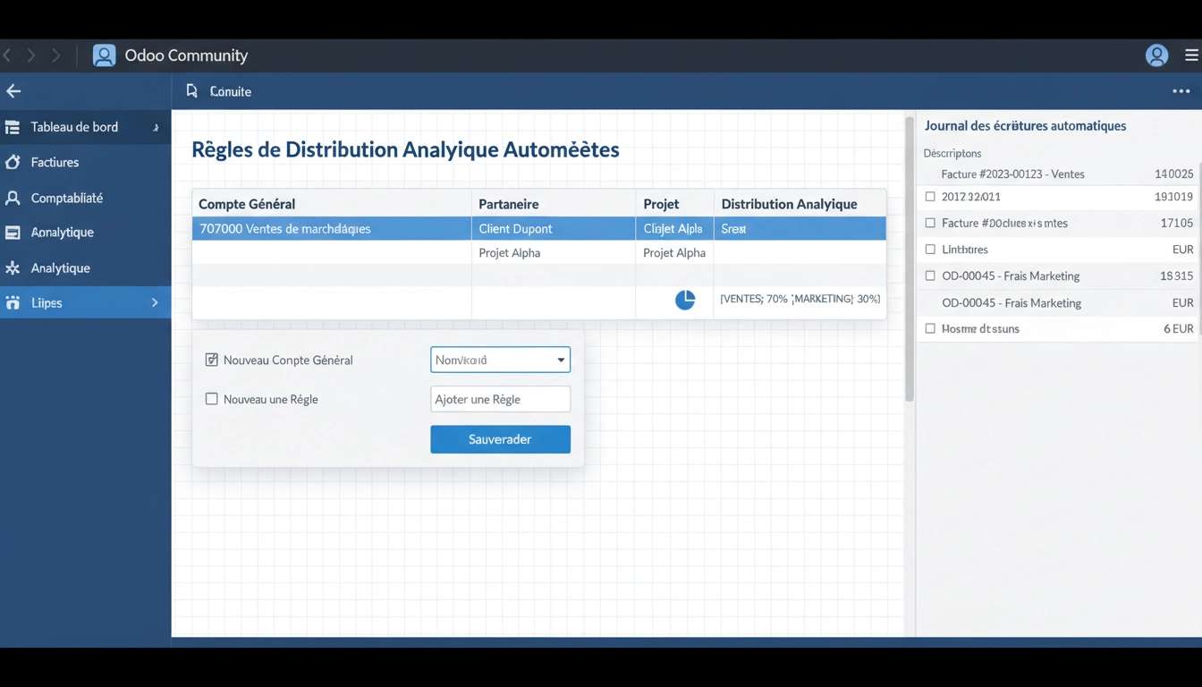 Configuration des règles d'automatisation dans le module de comptabilité analytique Odoo pour optimiser la saisie