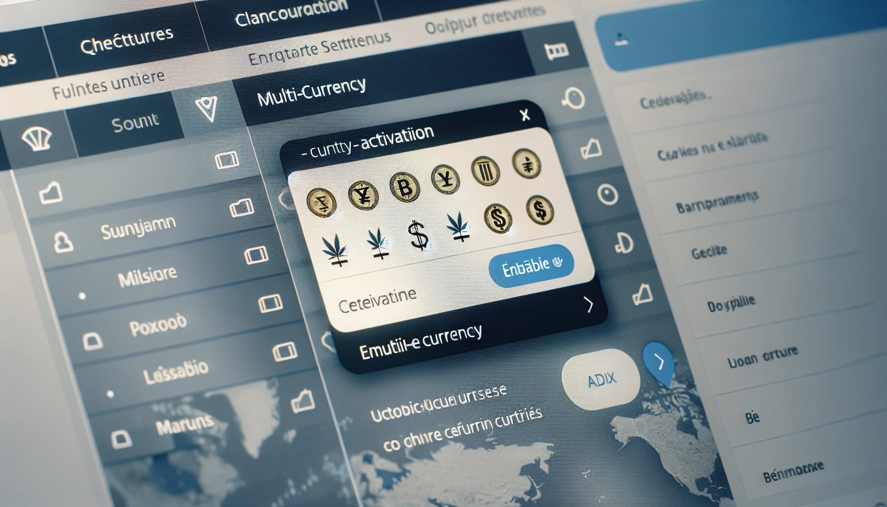 Écran de configuration pour activer configurer gestion multi-devises Odoo première fois dans les paramètres comptables