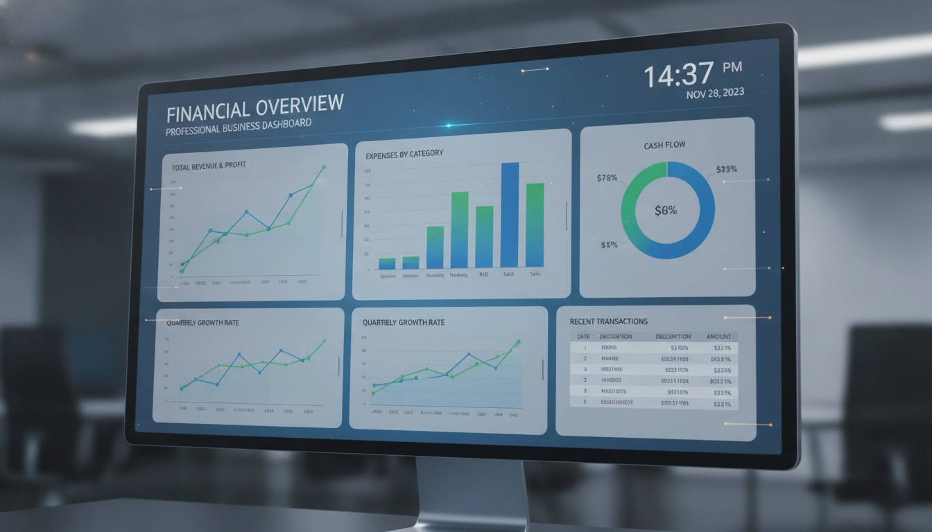 Tableau de bord financier pour créer rapport de trésorerie personnalisé Odoo
