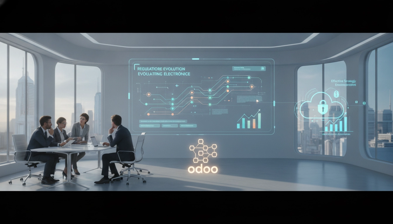 Tableau de bord Odoo affichant l'évolution réglementation facturation électronique Odoo