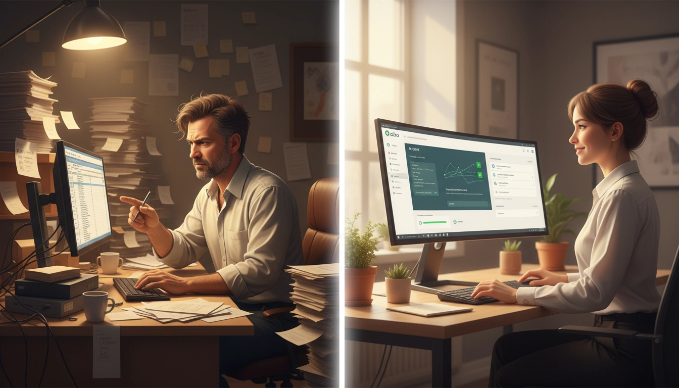 Comparaison entre la facturation manuelle traditionnelle et l'automatisation via la facturation électronique internationale Peppol Odoo