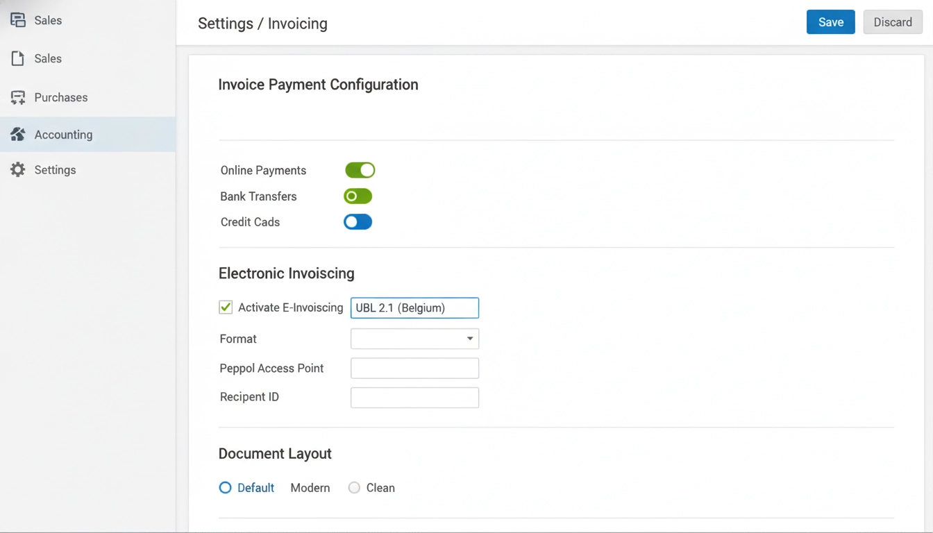 Paramétrage de la facturation électronique Odoo format Factur-X dans le logiciel