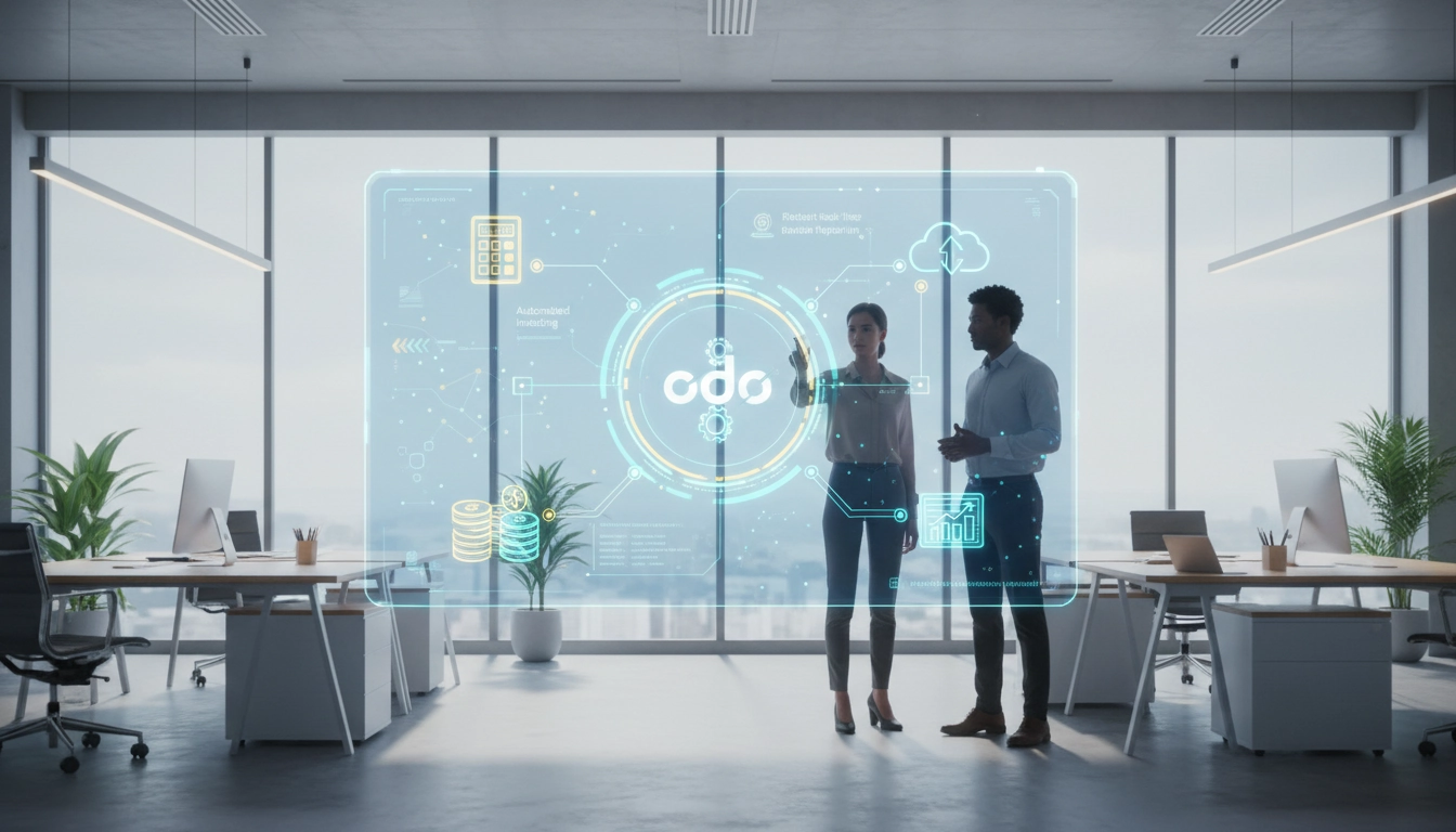 Tableau de bord des flux de travail comptables Odoo avec indicateurs financiers en temps réel