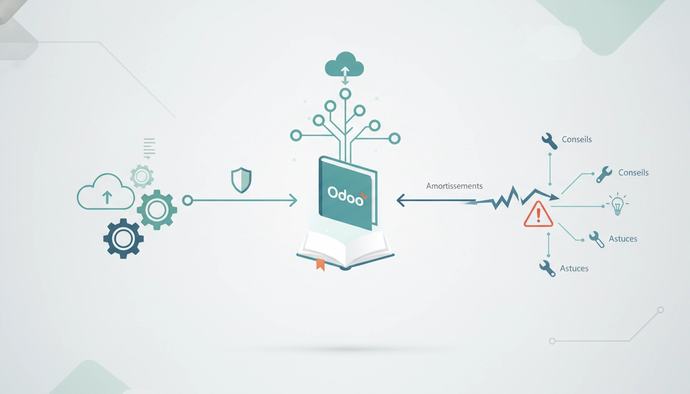 Tableau de bord comptable montrant la gestion des exceptions amortissements odoo