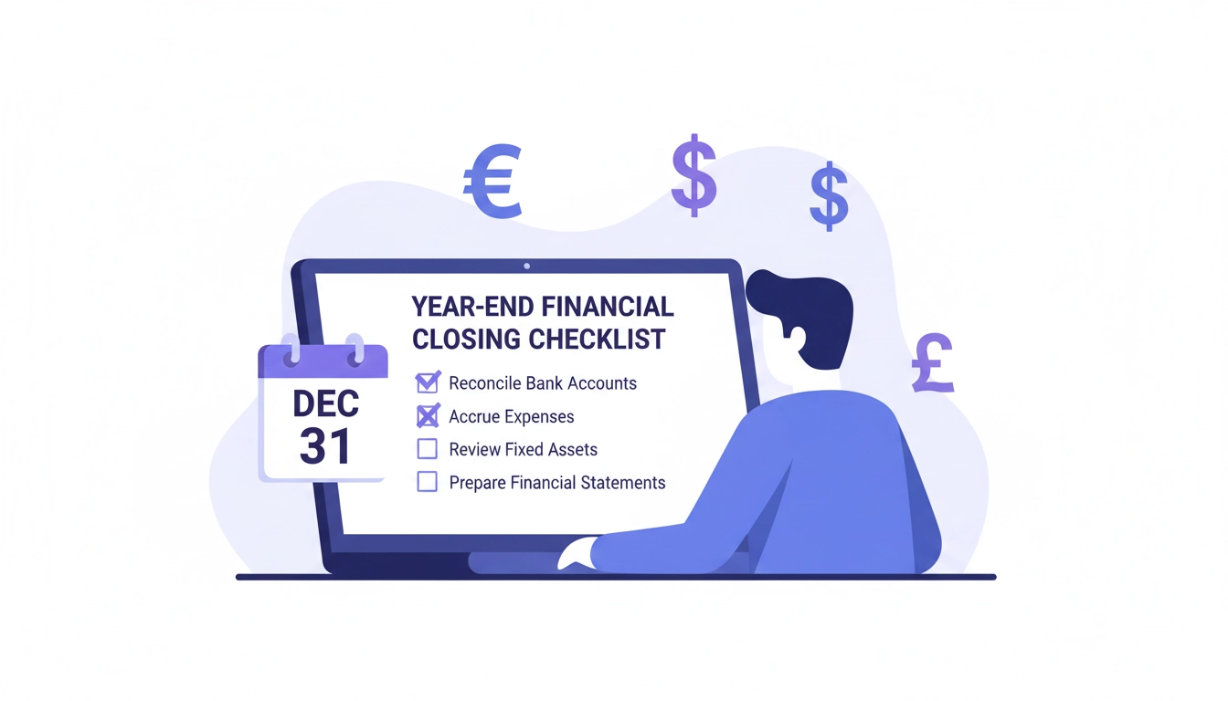 Comptable effectuant les ajustements de clôture comptable multi-devises dans Odoo en fin de période