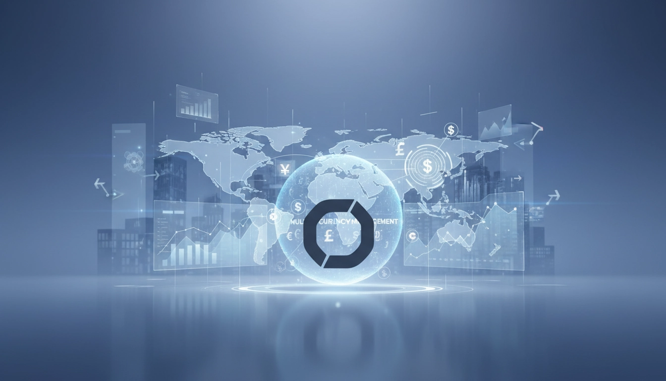 Interface Odoo de gestion multi-devises montrant des factures en euros, dollars et livres sterling avec les taux de change automatiques