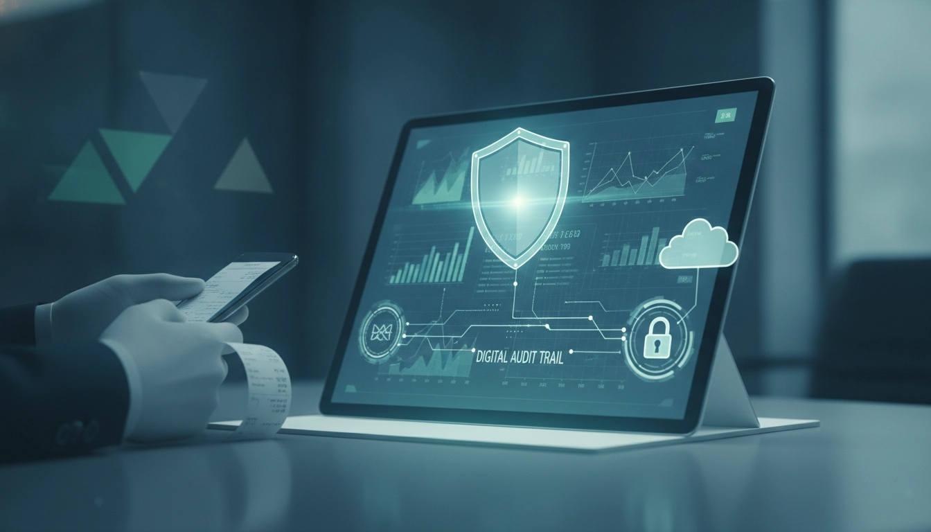Interface de gestion notes de frais piste d'audit fiable Odoo sur tablette