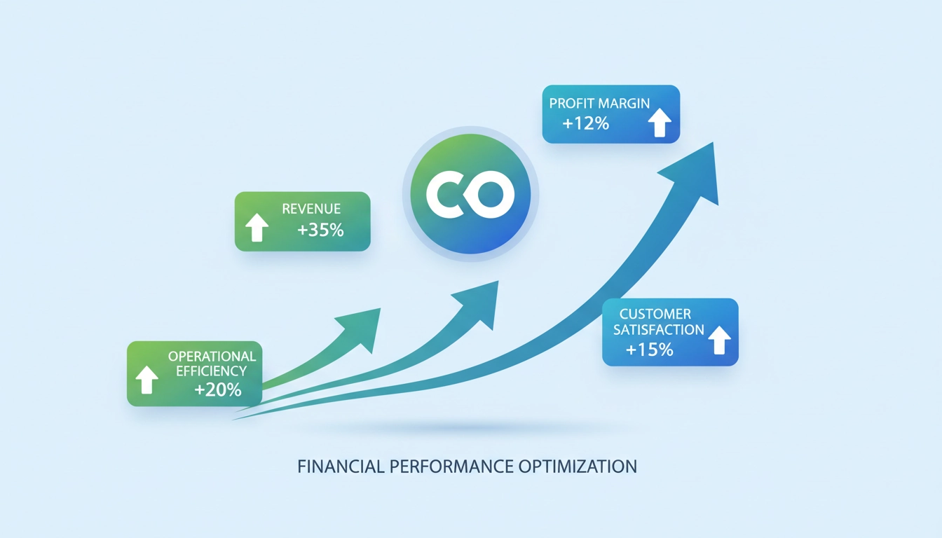 Tableau de bord Odoo illustrant l'optimisation post-implémentation et la performance financière durable