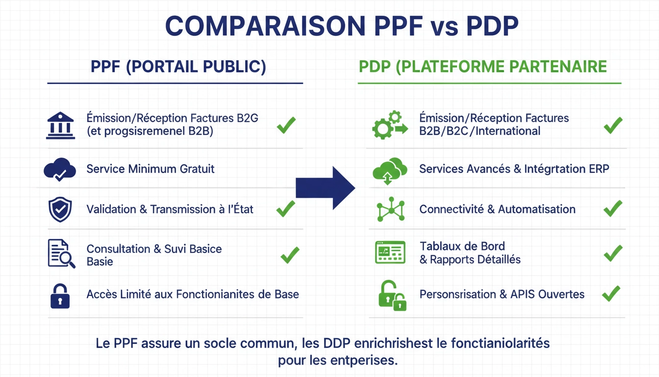 Comparaison PPF et PDP pour la réforme de facturation électronique Odoo en France