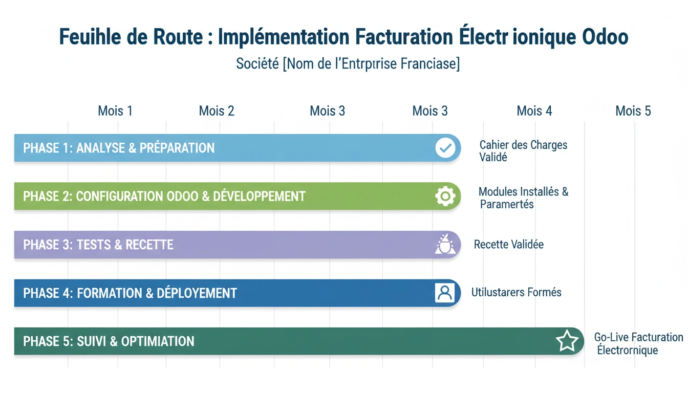 Roadmap et planning du projet d'intégration Odoo facturation électronique PDP PPF réforme B2B