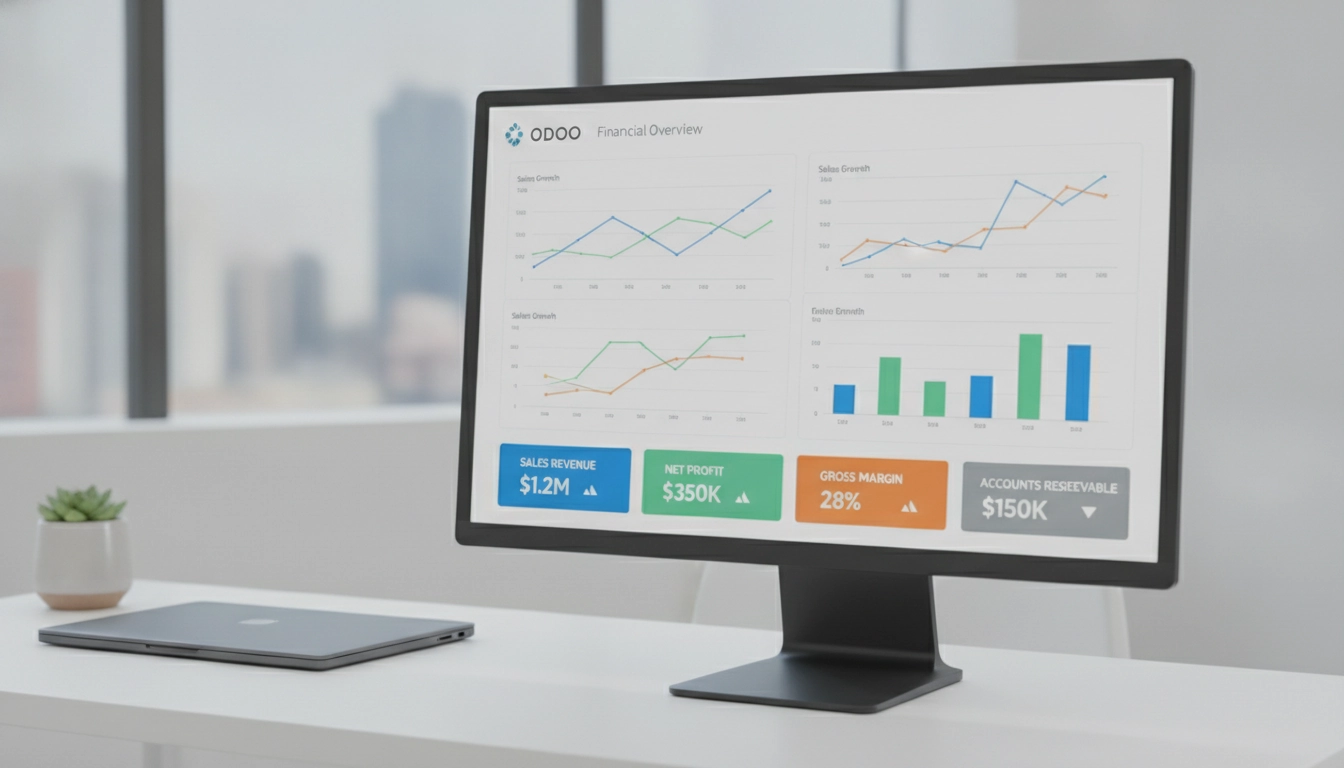 Interface Odoo utilisée pour intégrer données ventes rapports personnalisés Odoo