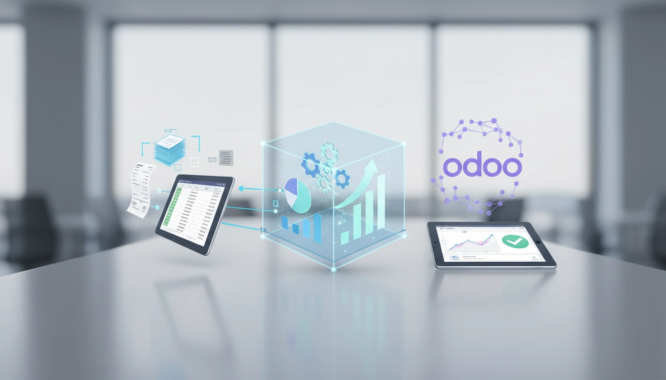 Interface moderne permettant d'intégrer notes frais analyse rentabilité Odoo pour un suivi financier précis