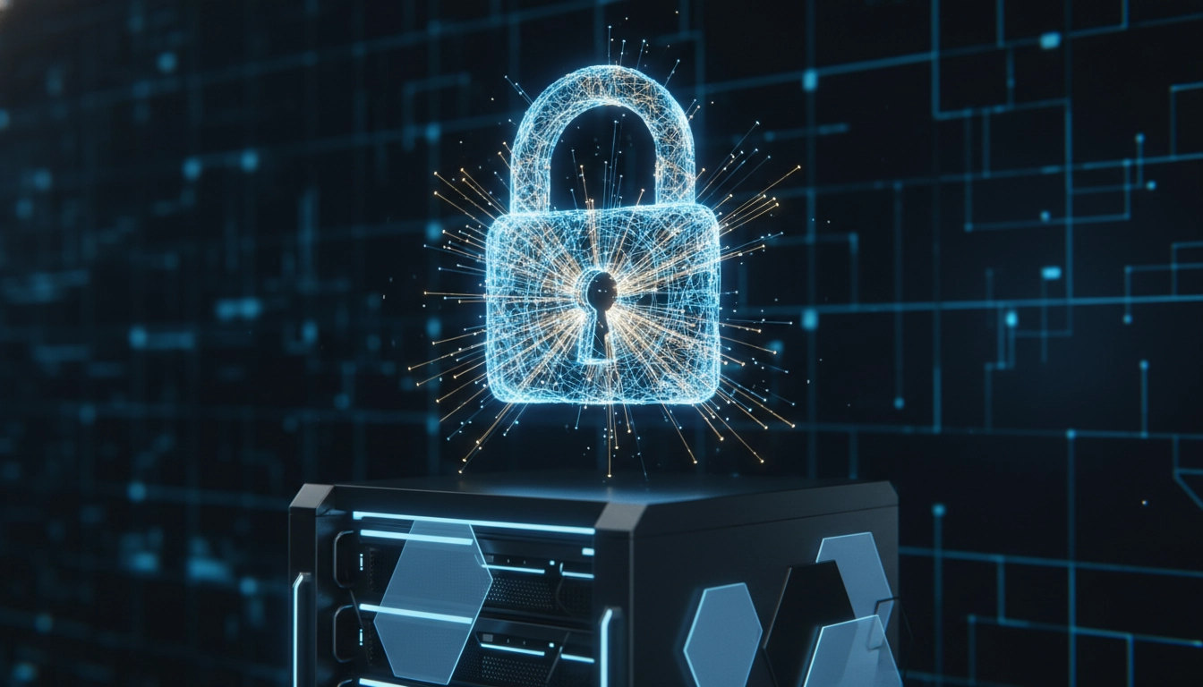 Cadenas numérique symbolisant le verrouillage et la sécurité des écritures financières dans un ERP.