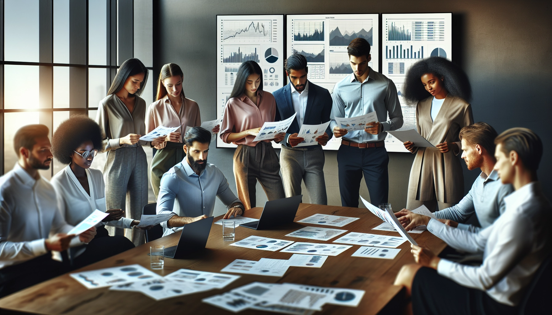 Équipe finance en réunion analysant les rapports de contrôle de gestion générés par Odoo