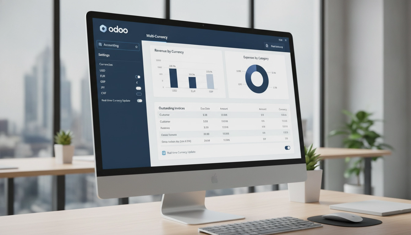 Interface utilisateur pour la odoo comptabilité ventes multi-devises