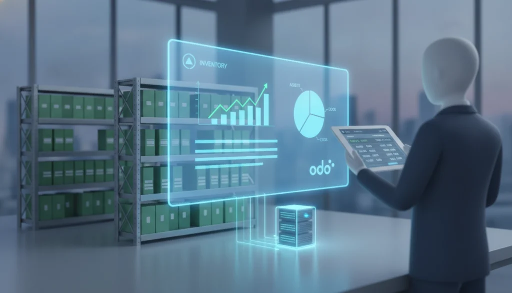 Tableau de bord financier montrant l'Odoo inventaire permanent impact comptable