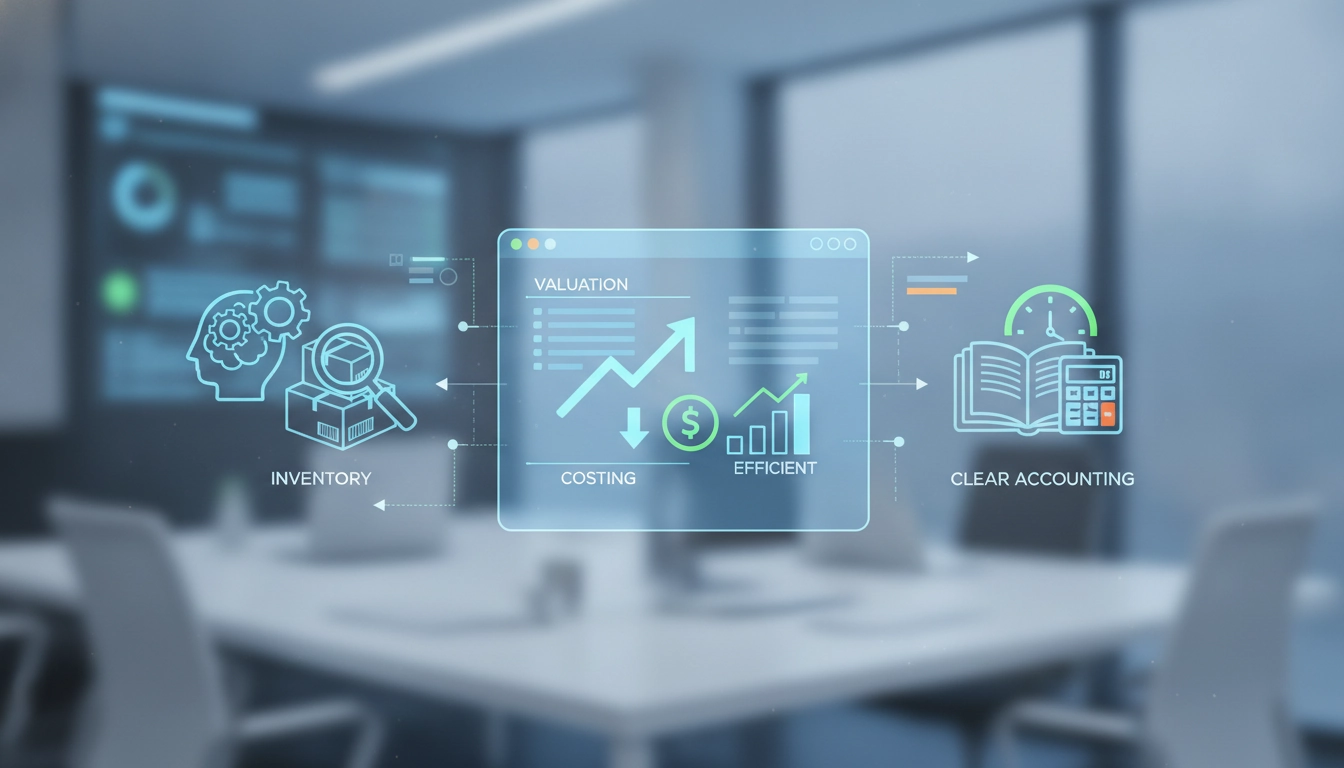 Analyse détaillée sur l'interface Odoo rapport valorisation stocks comptabilité