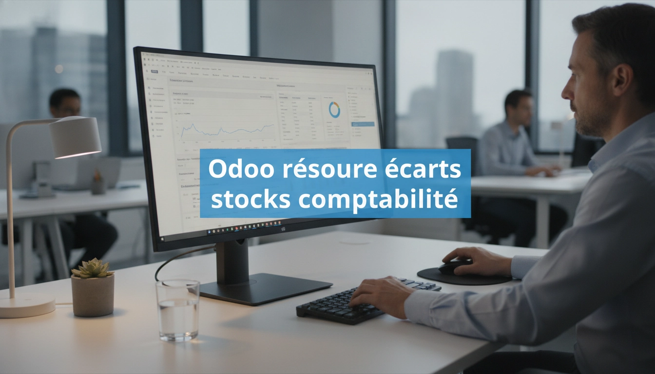 Un expert travaillant sur Odoo pour résoudre les écarts entre stocks et comptabilité.