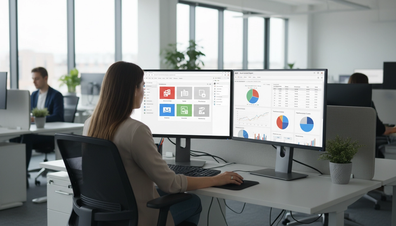 Analyste financier utilisant Odoo Spreadsheet pour automatiser des rapports financiers connectés aux modules ERP