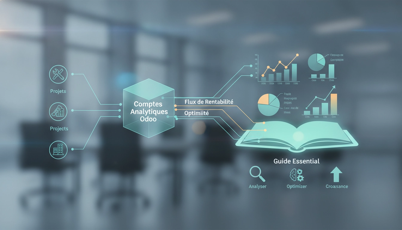 Tableau de bord Odoo affichant l'optimisation de l'analyse de rentabilité des projets via les comptes analytiques