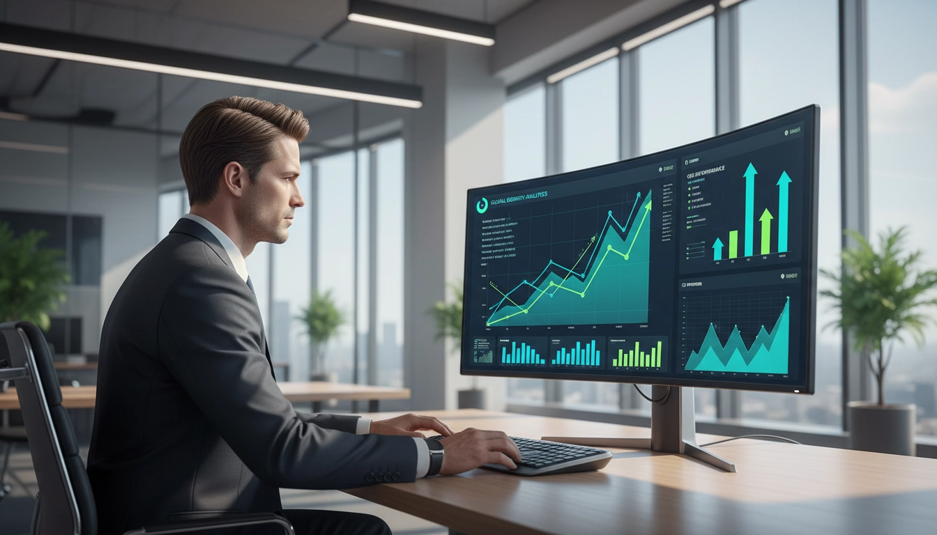 Dirigeant analysant des graphiques pour comprendre les enjeux actuels de la gestion d'entreprise