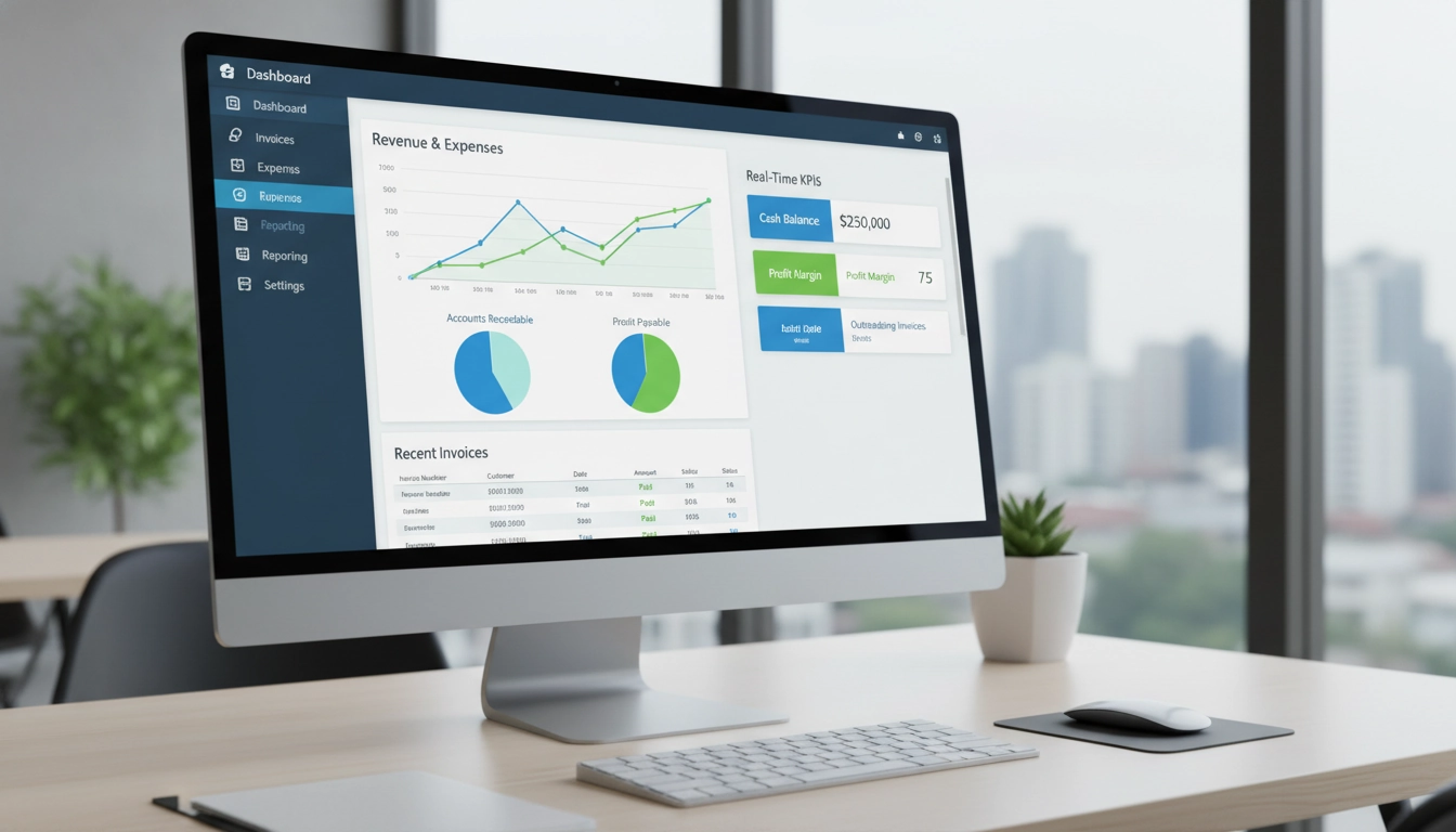 Interface Odoo pour optimiser les processus comptables avec tableau de bord financier en temps réel
