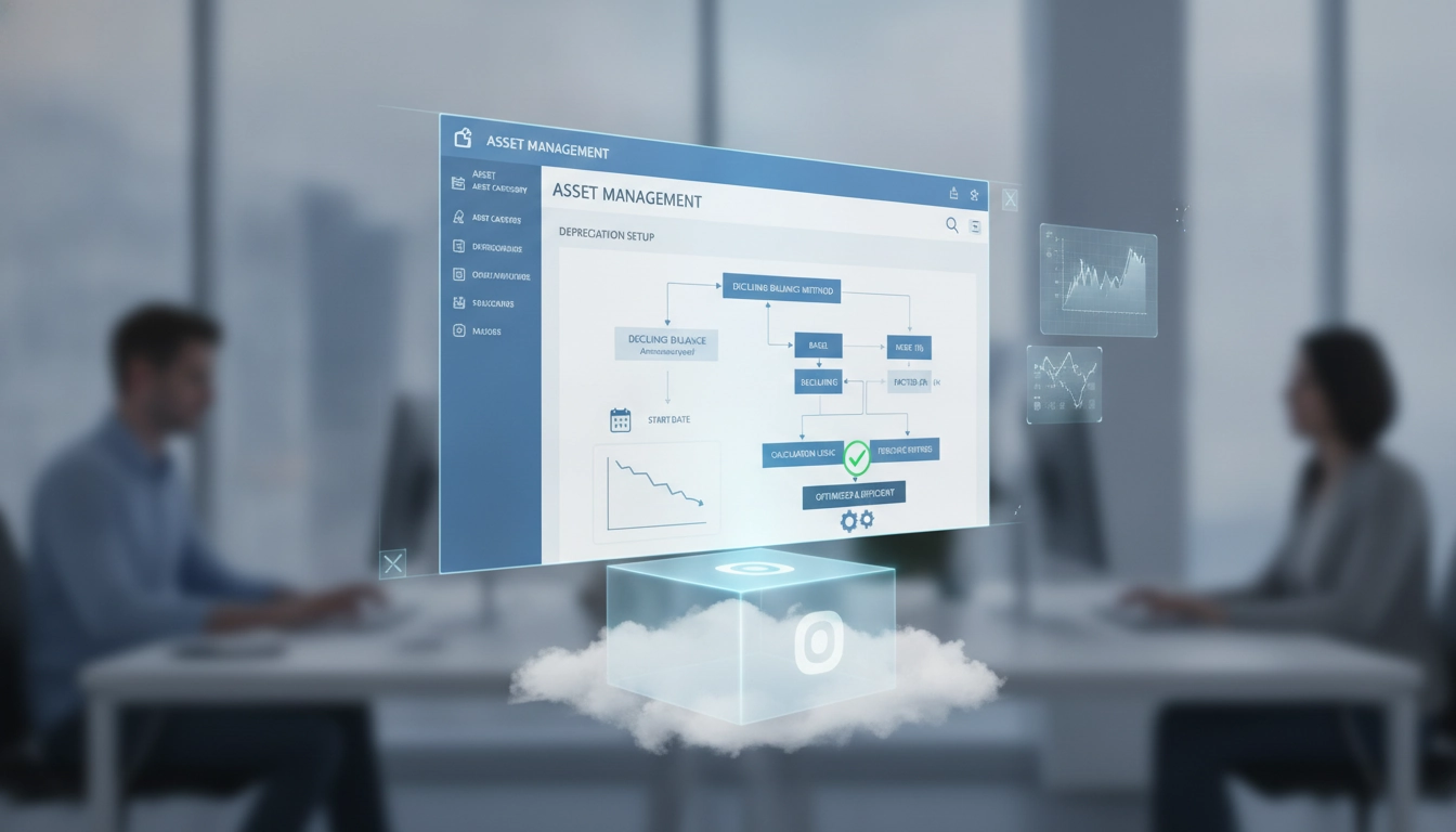 Interface de paramétrage amortissement dégressif odoo dans le module comptabilité