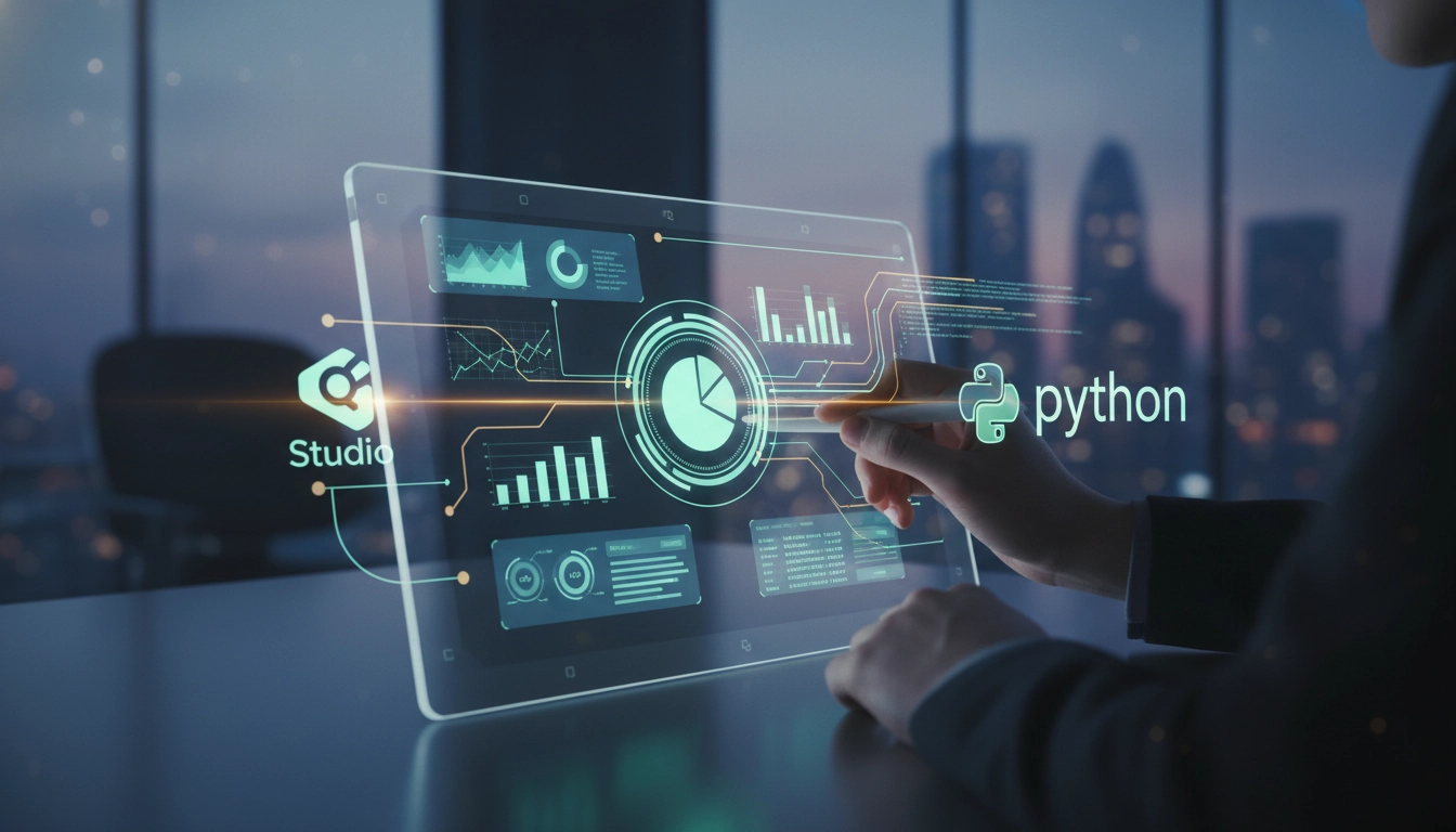 Interface de personnalisation avancée rapports Odoo Studio Python avec graphiques financiers