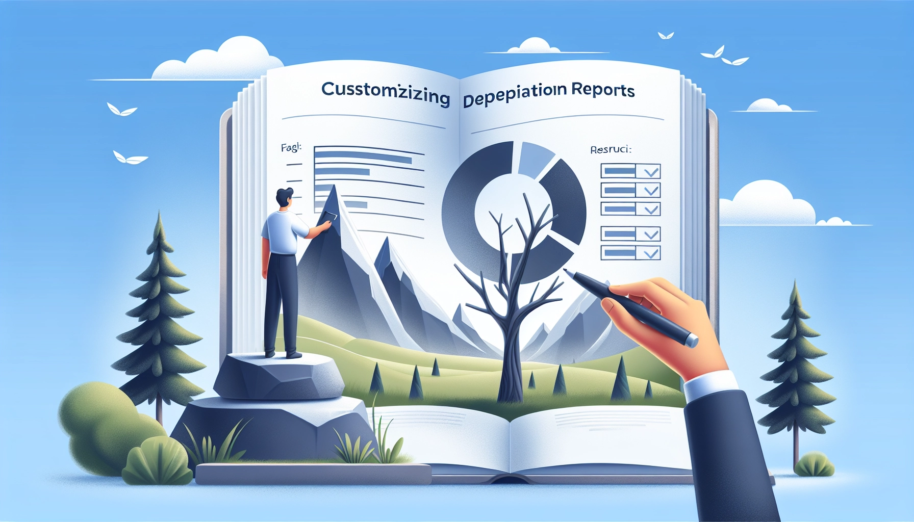 Interface Odoo affichant un rapport d'amortissement personnalisé avec filtres et colonnes configurés