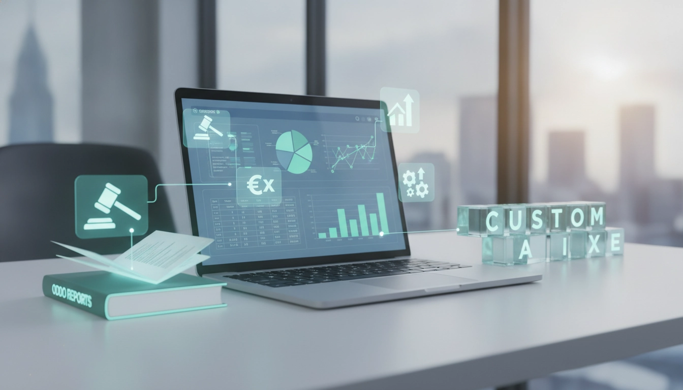 Interface de paramétrage pour personnaliser rapports légaux fiscaux Odoo