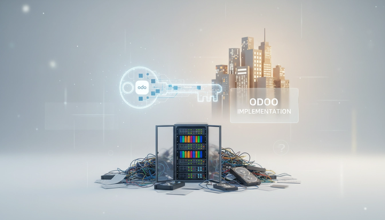 Équipe projet réalisant la préparation des données Odoo avant une migration comptable