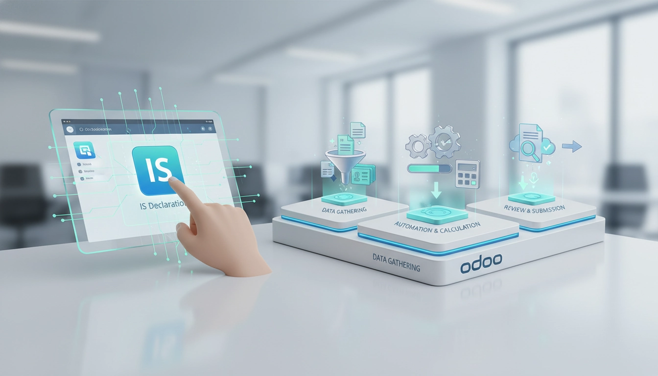 Interface de gestion comptable pour préparer déclaration IS Odoo efficacement.
