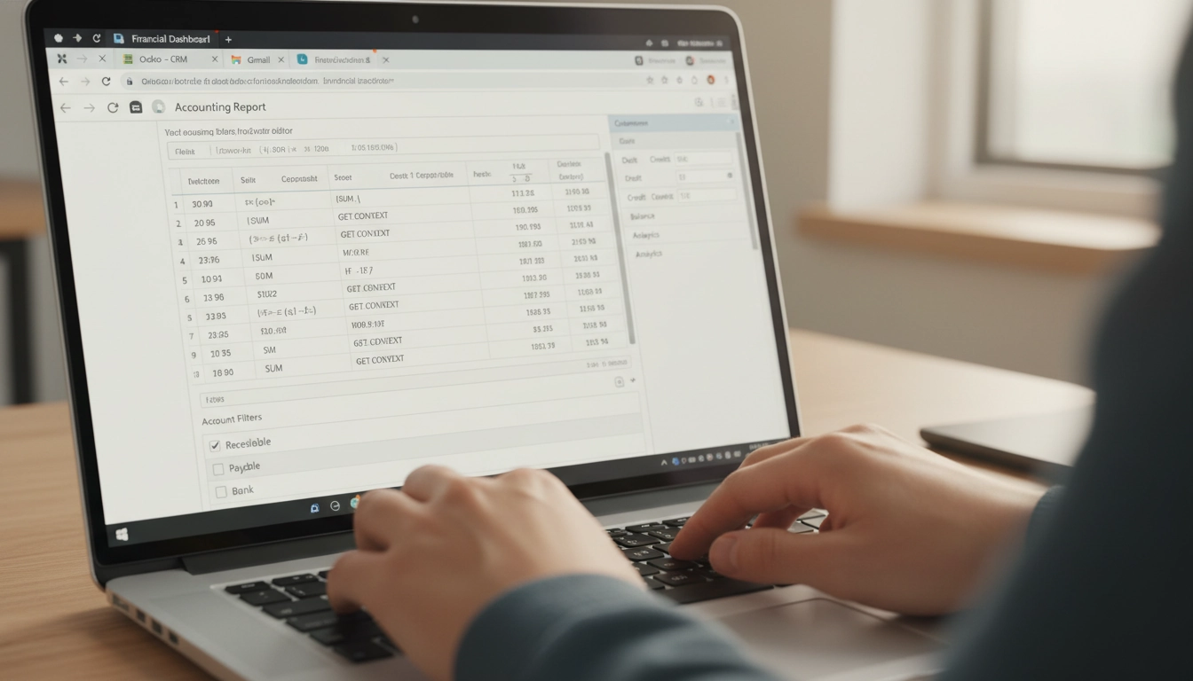 Configuration de formules avancées dans l'éditeur de rapports financiers personnalisés sur Odoo