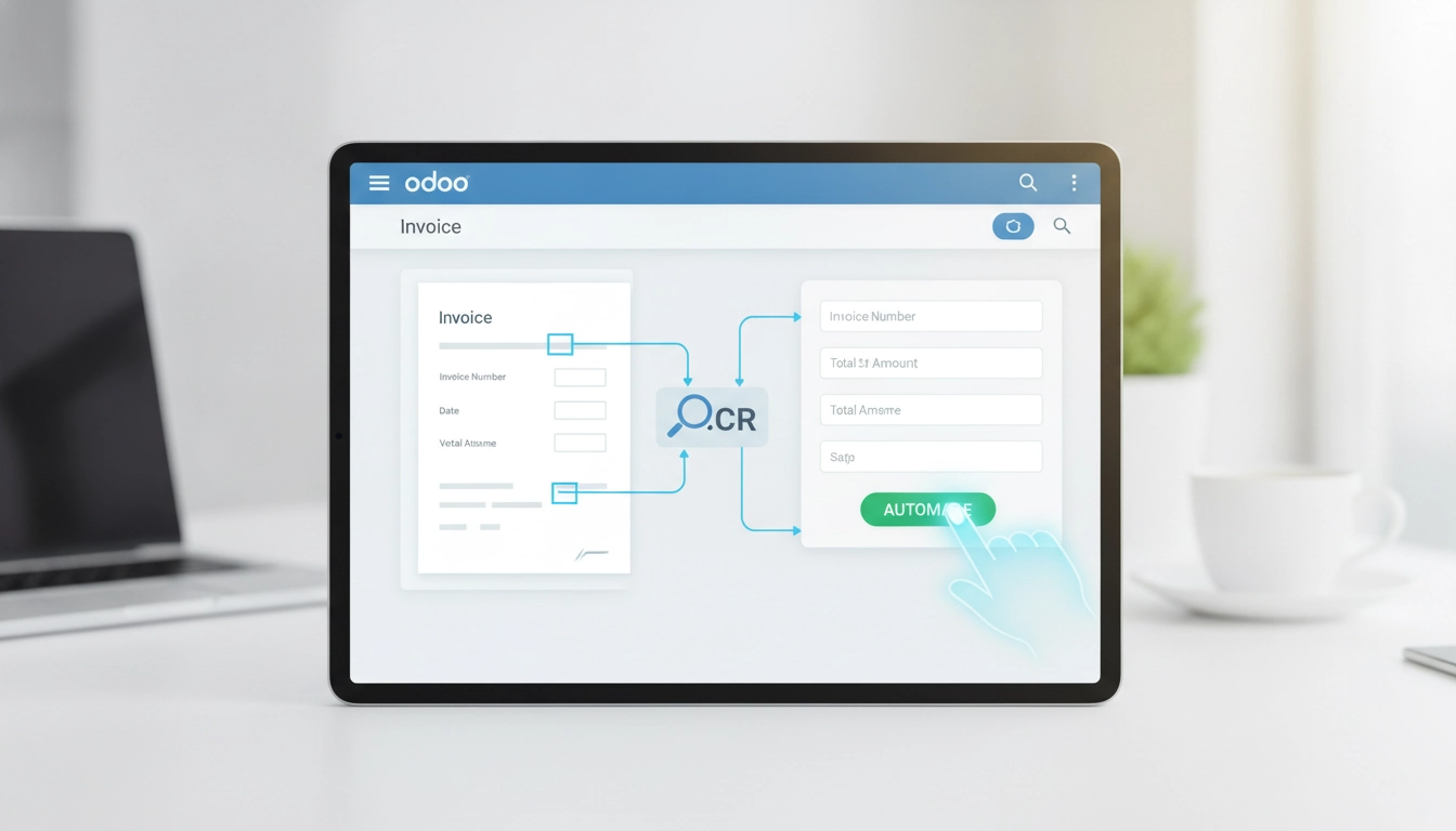 Interface de reconnaissance OCR factures Odoo traitant des documents numériques