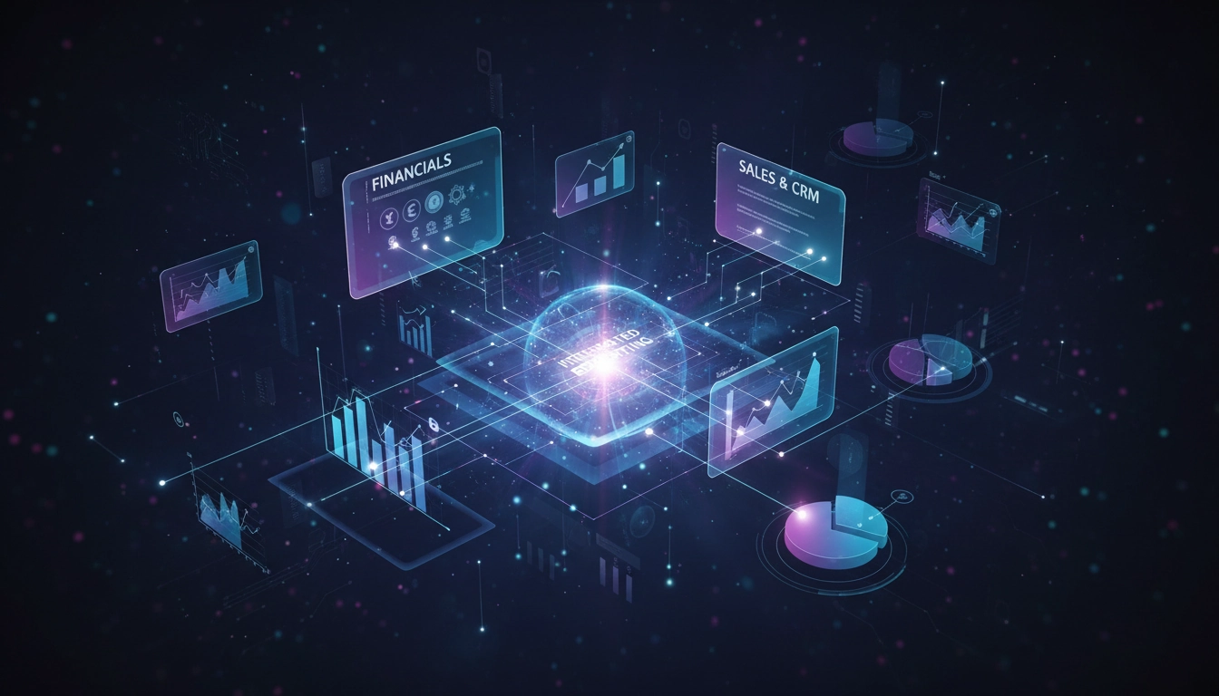 Écosystème intégré du reporting financier Odoo avec modules interconnectés