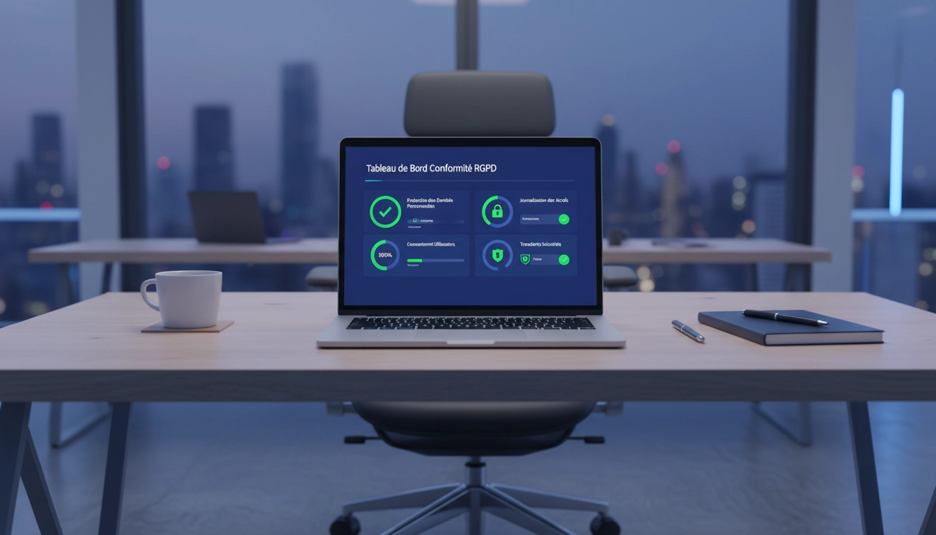 Tableau de bord de conformité RGPD Odoo comptabilité pour la gestion des données financières