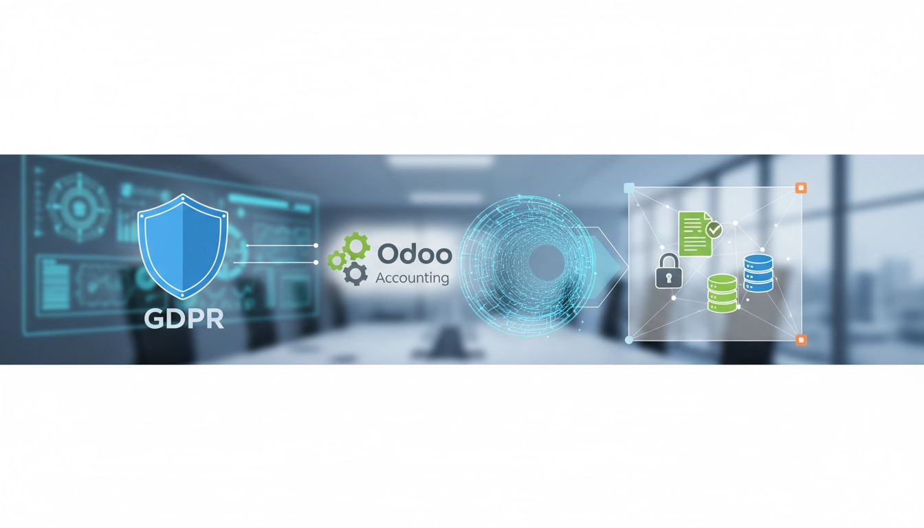 Tableau de bord RGPD Odoo comptabilité avec indicateurs de conformité des données financières