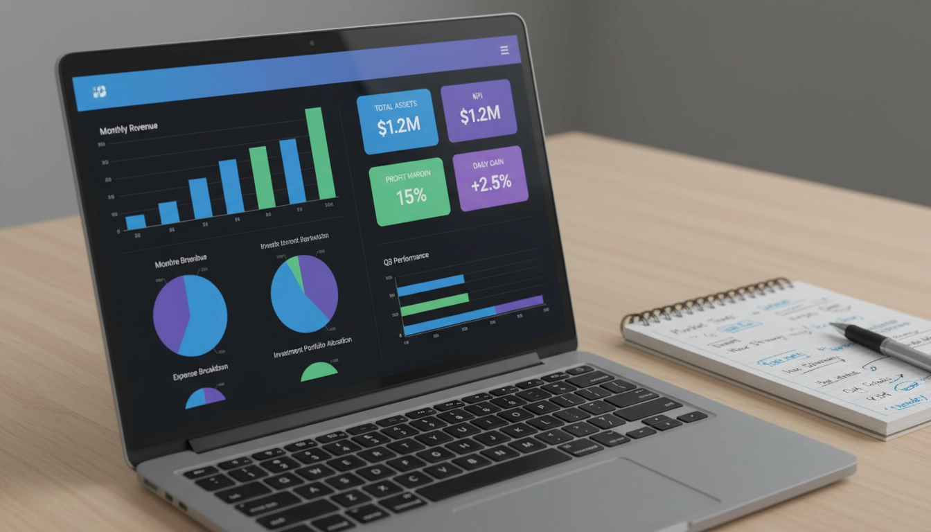Interface de création de tableaux de bord Odoo personnalisés avec widgets financiers configurables