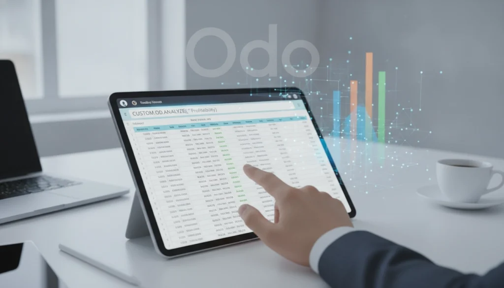Interface de travail permettant d'utiliser formules personnalisées odoo spreadsheet